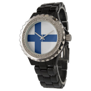 Finnische Flagge Armbanduhr