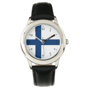 Finnische Flagge Armbanduhr