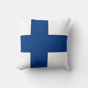 Finnische Flagge auf amerikanischem MoJo-Pillow Kissen