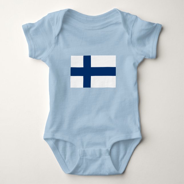 Finnische Flagge Baby Strampler (Vorderseite)