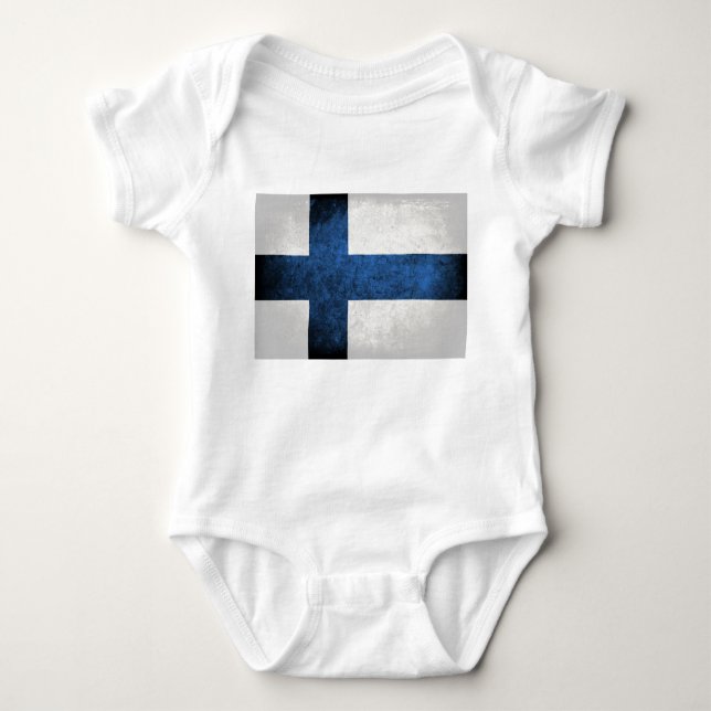 Finnische Flagge Baby Strampler (Vorderseite)