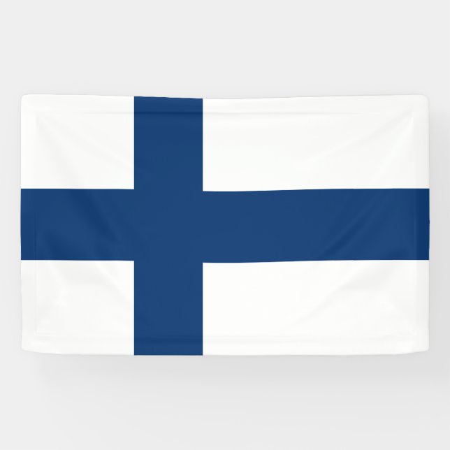 Finnische Flagge Banner (Horizontal)