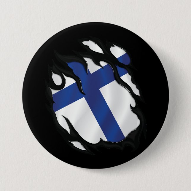 Finnische Flagge Button (Vorderseite)