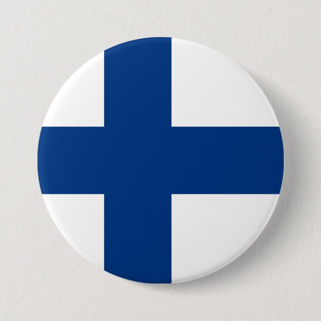 Finnische Flagge Button (Vorderseite)