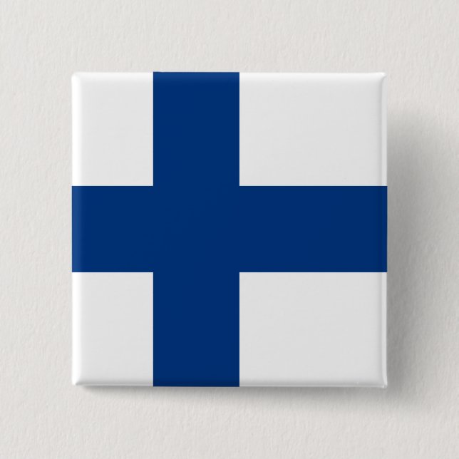 Finnische Flagge Button (Vorderseite)