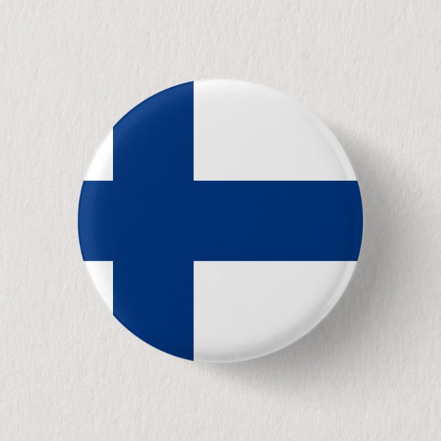 Finnische Flagge Button (Vorderseite)