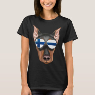 Finnische Flagge Deutscher Pinscher Dog Finnland P T-Shirt