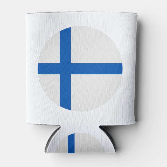 Finnische Flagge Dosenkühler (Vorderseite)