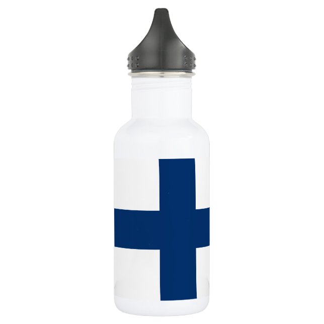 Finnische Flagge Edelstahlflasche (Links)
