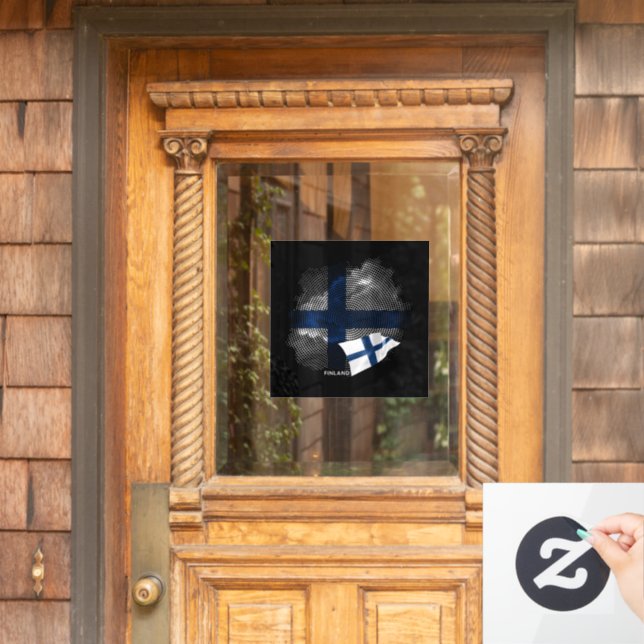 Finnische Flagge Fensteraufkleber (Haustür)
