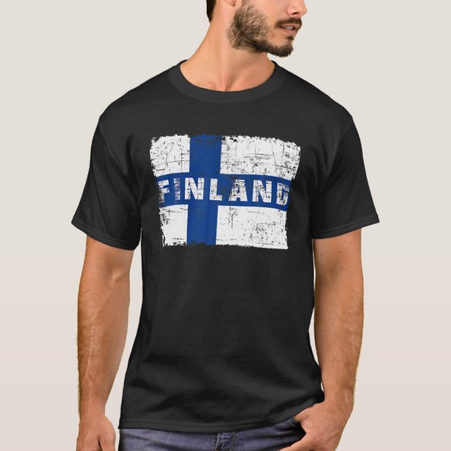 Finnische Flagge Finlish Pride Souvenir Finlish Na T-Shirt (Vorderseite)