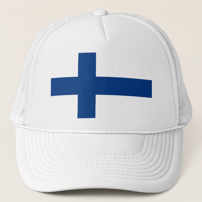 Finnische Flagge Finnisch Patriotic Truckerkappe (Vorderseite)
