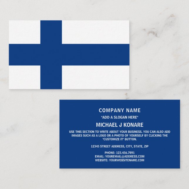 Finnische Flagge, finnische Flagge Visitenkarte (Vorne/Hinten)