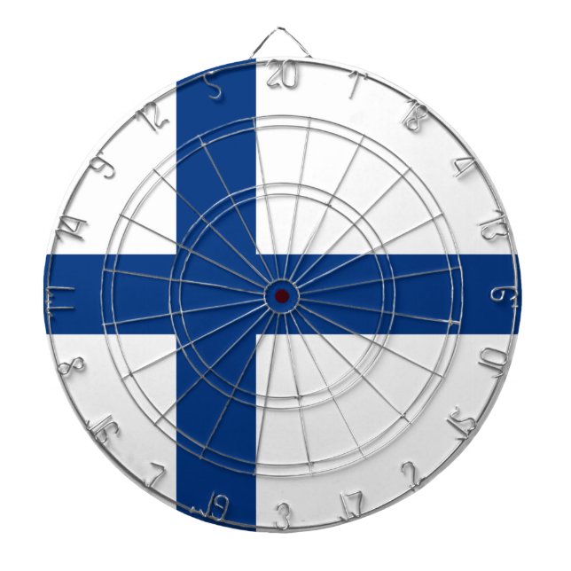 Finnische Flagge (Finnland) Dartscheibe (vorne)