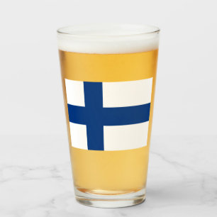 Finnische Flagge (Finnland) Glas
