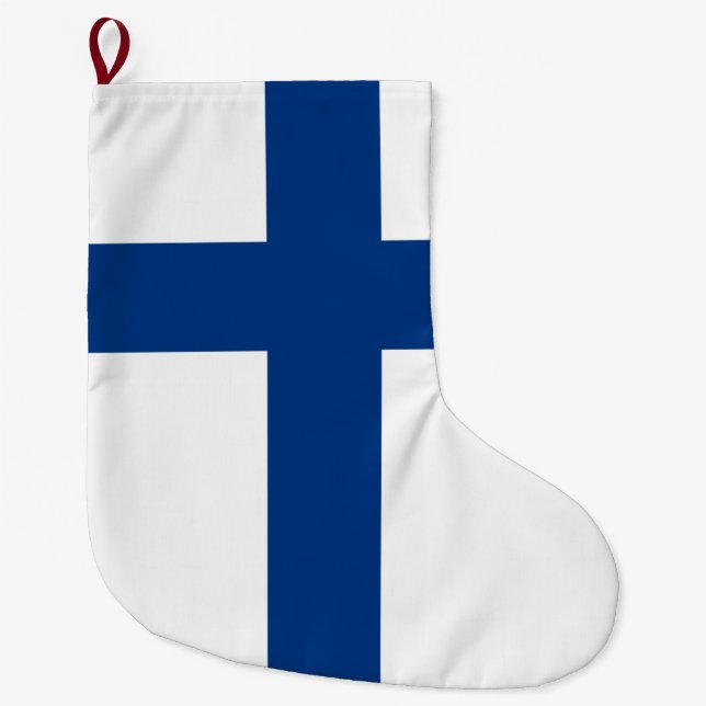 Finnische Flagge (Finnland) Großer Weihnachtsstrumpf (Vorderseite)