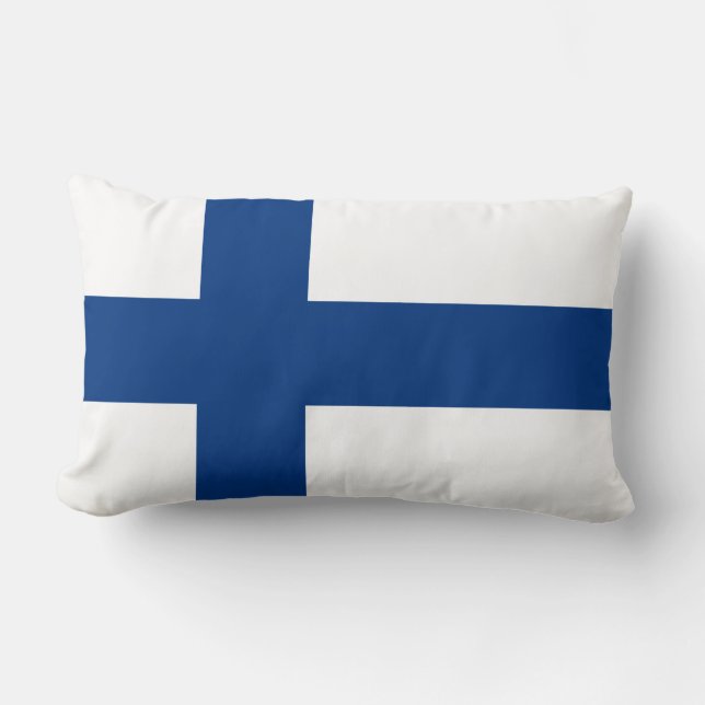 Finnische Flagge (Finnland) Lumbar Kissen (Vorderseite)