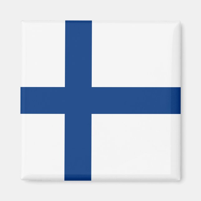 Finnische Flagge (Finnland) Magnet (Vorne)