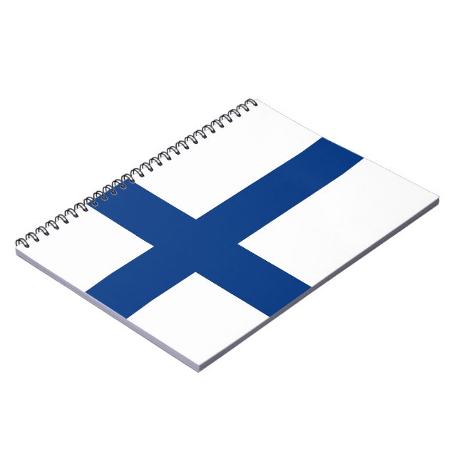 Finnische Flagge (Finnland) Notebook Notizblock (Linke Seite)