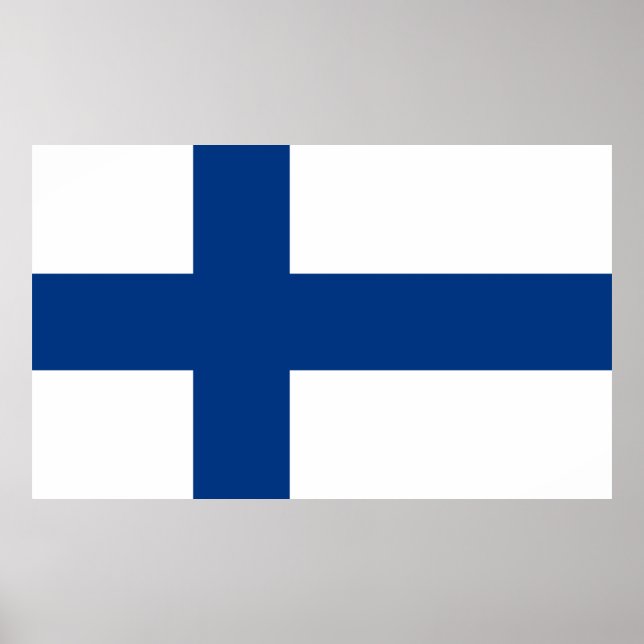 Finnische Flagge (Finnland) Poster (Vorne)