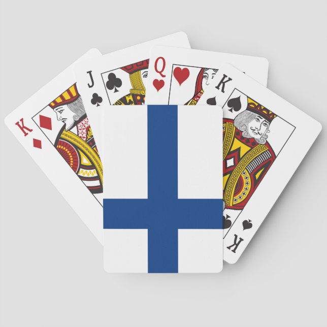 Finnische Flagge (Finnland) Spielkarten (Rückseite)