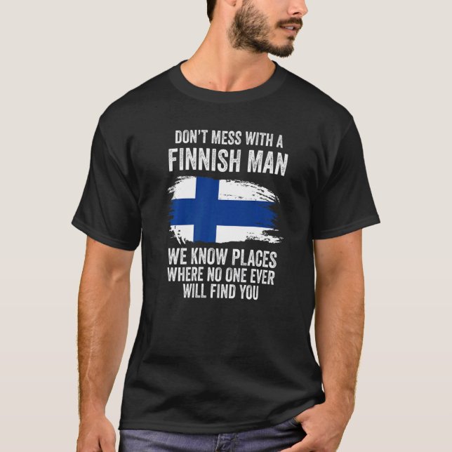 Finnische Flagge Finnland T-Shirt (Vorderseite)