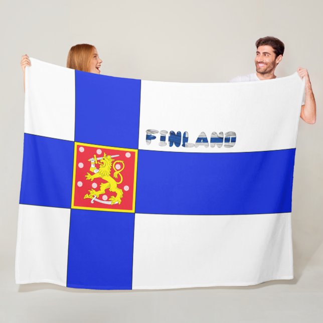 Finnische Flagge Fleecedecke (Beispiel)