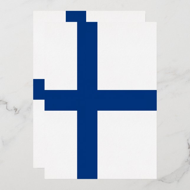 Finnische Flagge Folieneinladung (Vorderseite/Rückseite)