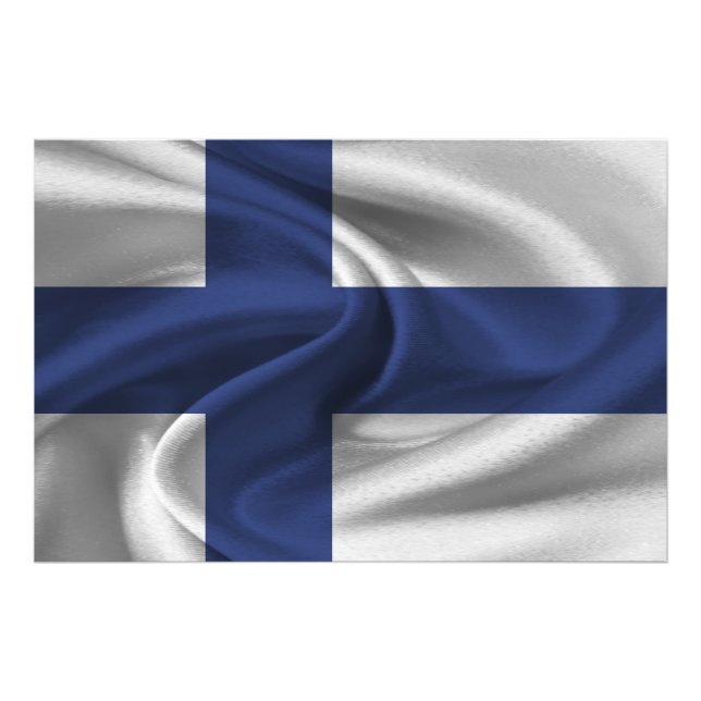 Finnische Flagge Fotodruck (Vorne)