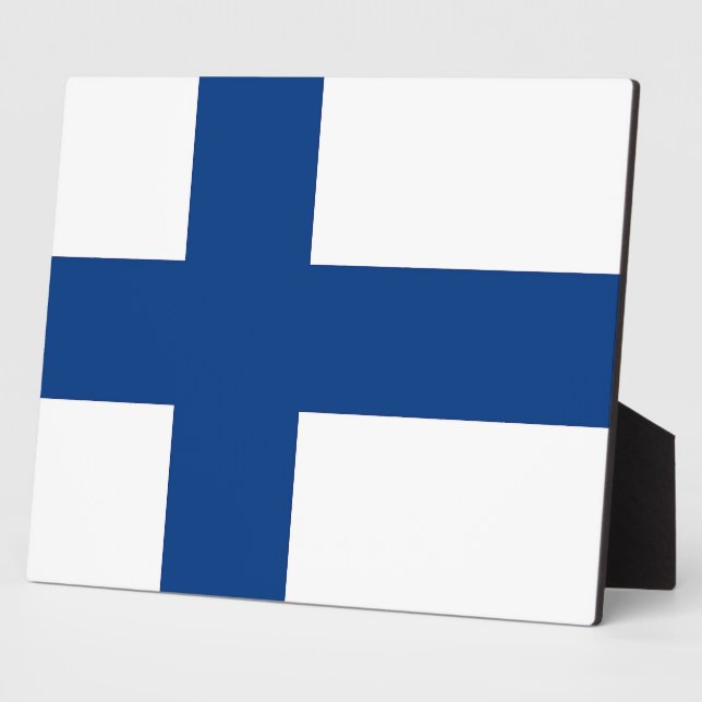Finnische Flagge Fotoplatte (Seite)