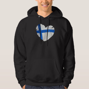 Finnische Flagge für Herzform Finnland Hoodie