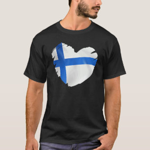 Finnische Flagge für Herzform Finnland T-Shirt