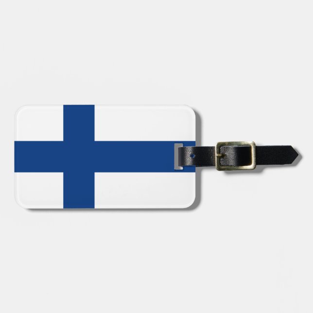 Finnische Flagge Gepäckanhänger (Vorderseite horizontal)