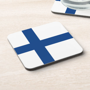 Finnische Flagge Getränkeuntersetzer