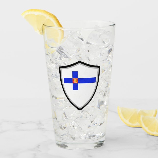 Finnische Flagge Glas (Vorderseite Ice)