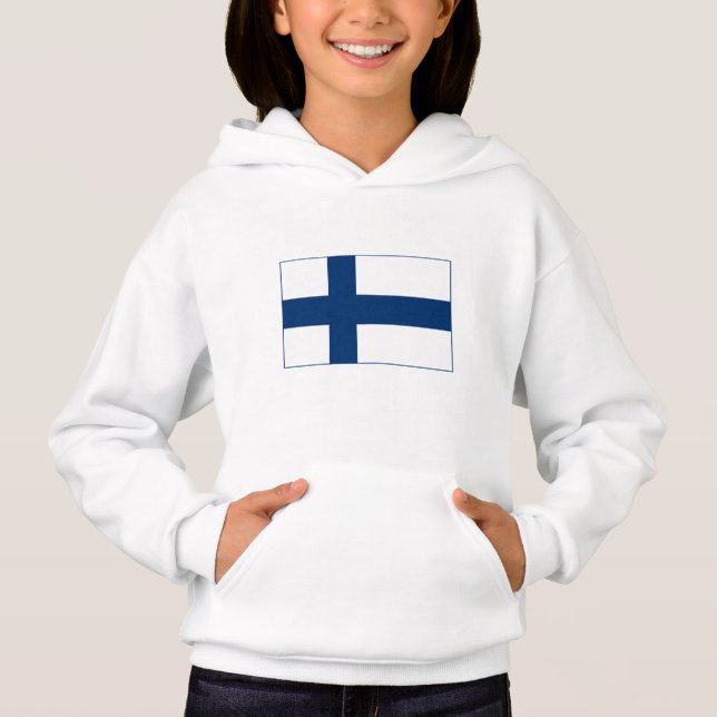 Finnische Flagge Hoodie (Vorderseite)