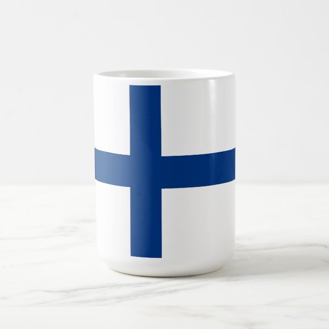 Finnische Flagge Kaffeetasse (Mittel)