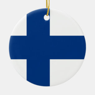 Finnische Flagge Keramik Ornament