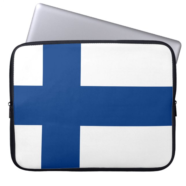Finnische Flagge Laptopschutzhülle (Vorderseite)