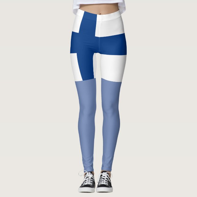 Finnische Flagge Leggings (Vorderseite)