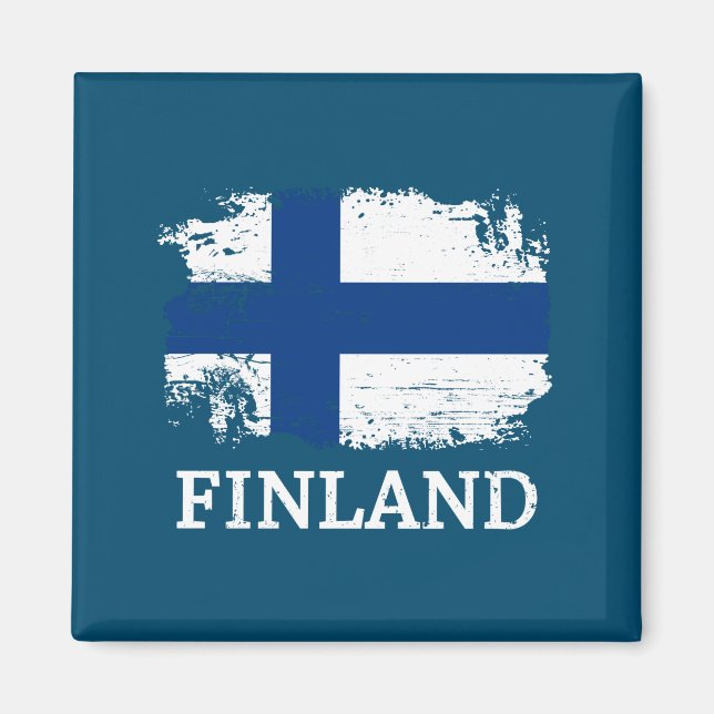 Finnische Flagge Magnet (Vorne)