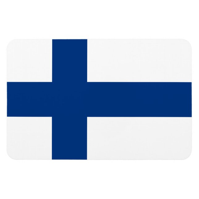 Finnische Flagge Magnet (Horizontal)