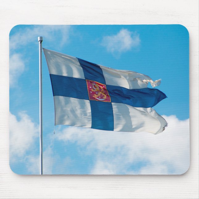 Finnische Flagge Mousepad (Vorne)
