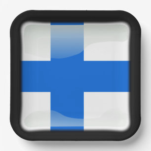 Finnische Flagge Pappteller