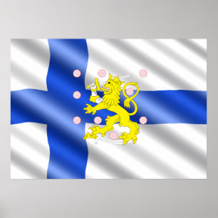 Finnische Flagge Poster