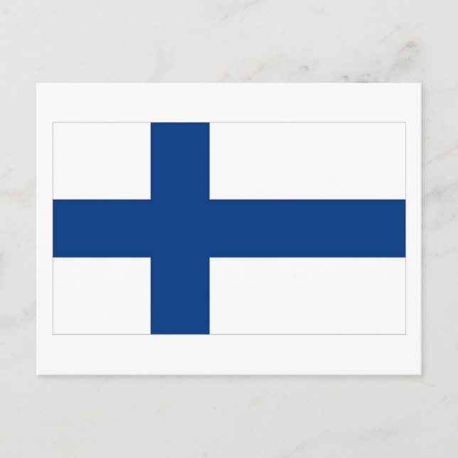 Finnische Flagge Postkarte (Vorderseite)