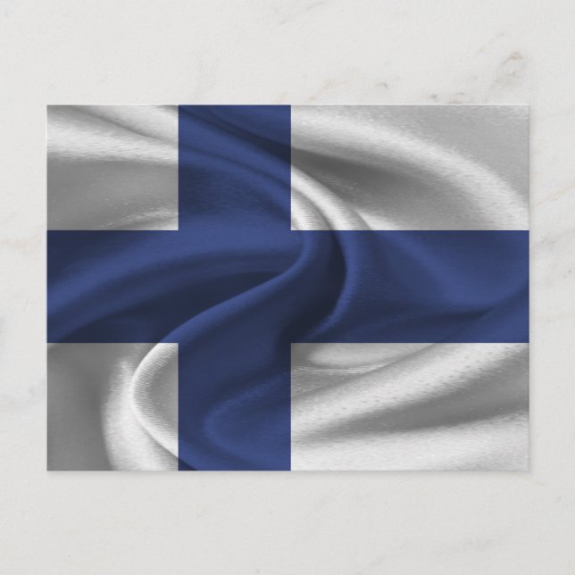 Finnische Flagge Postkarte (Vorderseite)