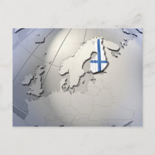 Finnische Flagge Postkarte