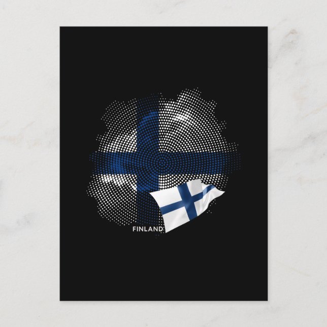 Finnische Flagge Postkarte (Vorderseite)