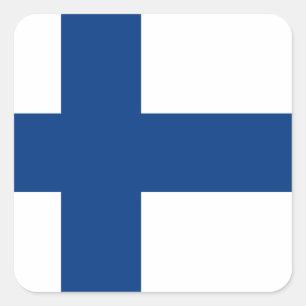 Finnische Flagge Quadratischer Aufkleber